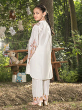 Mini Me by Mona – Ivory Spangle Raw Silk 2pc Girls Dress MMM2