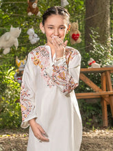 Mini Me by Mona – Ivory Spangle Raw Silk 2pc Girls Dress MMM2