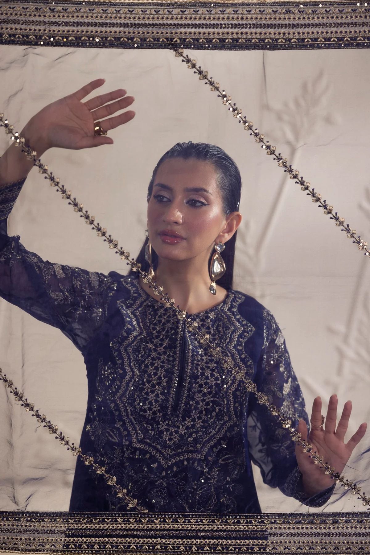 Mohagni 3pc Ready to Wear Chiffon Suit 2025 Collection Muse17