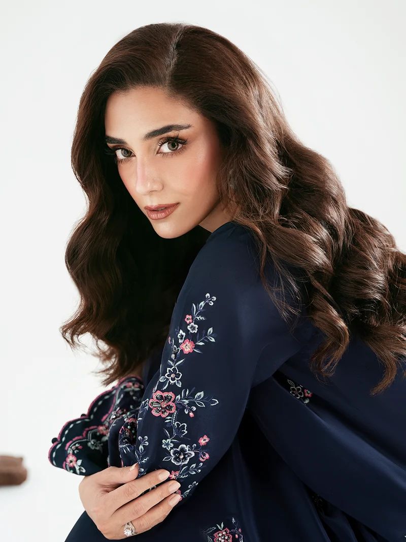 Neelam 2pc Hand-Embellished Silk Kaftan Suit by Ain