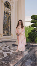 Sakeena 2pc Printed Charmeuse Handworked Kaftan – Areej – CS1