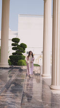 Sakeena 2pc Printed Charmeuse Handworked Kaftan – Lamis – CS6