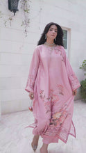 Aleezay 2pc Hand-Embellished Floral Print Silk Kaftan – AKF10