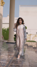 Sakeena 2pc Printed Charmeuse Handworked Kaftan – Yusra – CS7