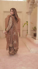 Arwah Chandni 3pc Two Tone Chiffon Formal Suit CR6