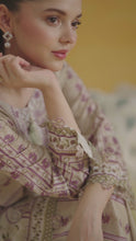 Aabpara 2pc Cream Paisley Pure Lawn Palazzo Suit – ROZ4