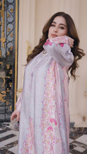 Sakeena 2pc Printed Charmeuse Handworked Kaftan – Rameen – CS5