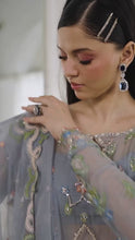 Mushq Ready to Wear Ice Blue Embellished Chiffon Formal Suit – MFF1