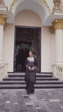 Zaiwaraat by Arwah Embroidered Black Chiffon Peplum with Net Wide-Leg Trousers ZWR02