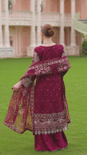 Silver 3pc Organza Handwork Long Shirt with Grip Sharara – The Occasion OS2