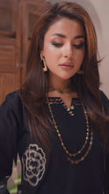 Zaiwa Sway12 3pc Black Sequin Embroidered Lawn Suit with Dupatta