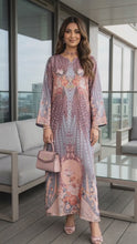 Sakeena Signature Kaftans – 2pc Printed Charmeuse Ready-to-Wear – Maheen CS8