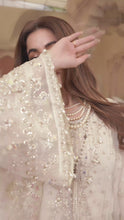 Arwah Chandni 3pc Ivory Organza Formal Suit CR4