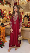 Miski Winter Essentials 2pc Maroon Embroidered Linen Suit – MWE9