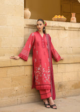ZSA3 Ziya by Sahar Crimson Embroidered Khaddar 3PC with Wool Shawl
