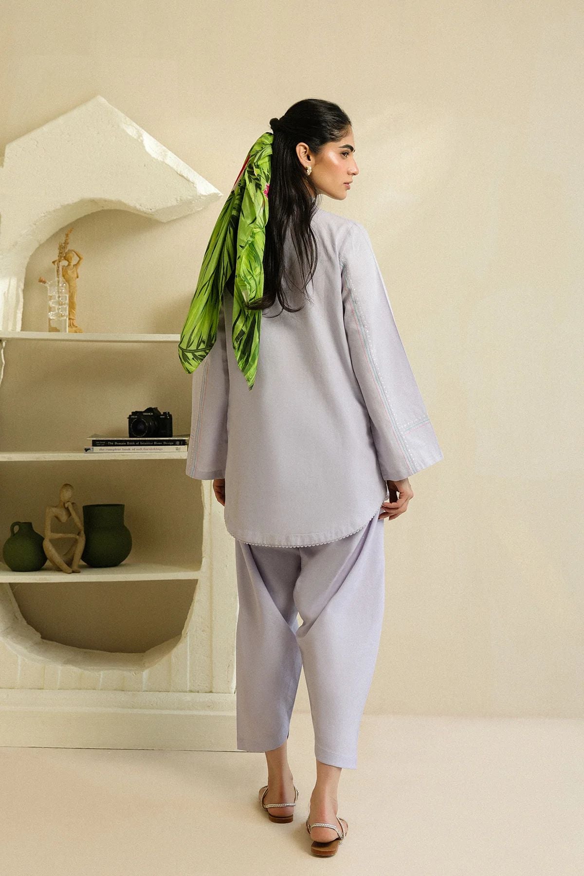 Lilac Floral Motif Self Jacquard 2pc Winter Set – Sahar SWC4