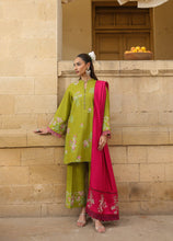 ZSA2 Ziya by Sahar – Olive Embroidered Khaddar 3PC with Wool Shawl