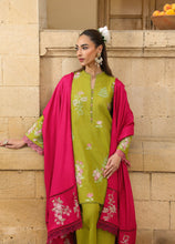 ZSA2 Ziya by Sahar – Olive Embroidered Khaddar 3PC with Wool Shawl