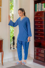 Indigo Embroidered Dobby Jacquard 2pc Winter Set – Sahar SWC1