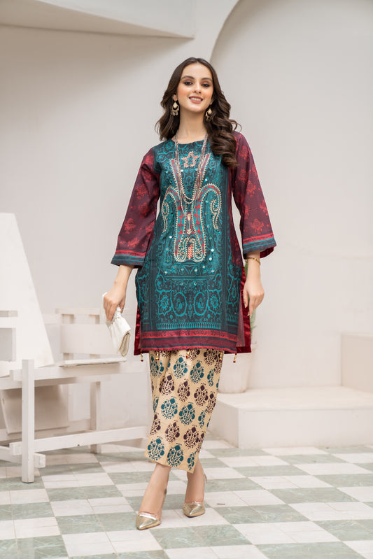 Zaiwa Embroidered Lawn ZC10