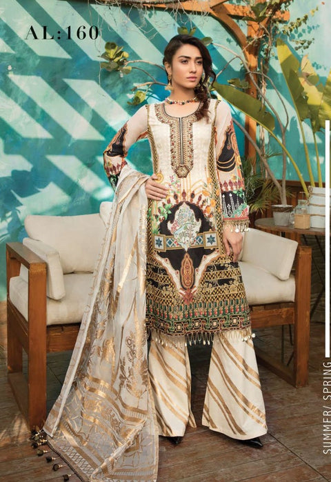 Simrans Ready to Wear Embroidered lawn Dress Al-160