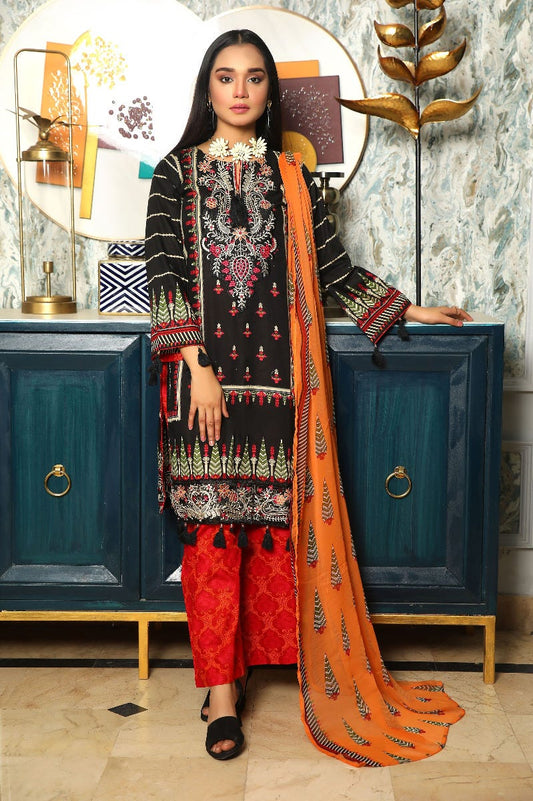 Embroidered Lawn Collection with Chiffon dopatta by Simrans 03