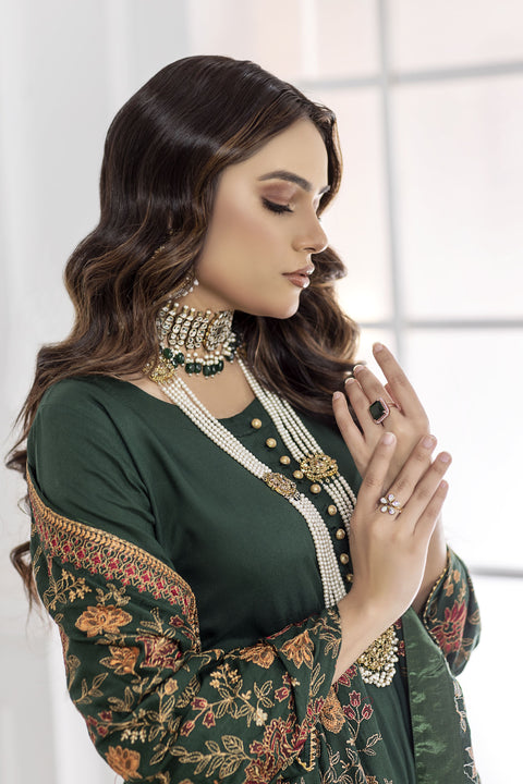 ZOYA LAKHANI Winter Linen Embroidered Dress 05