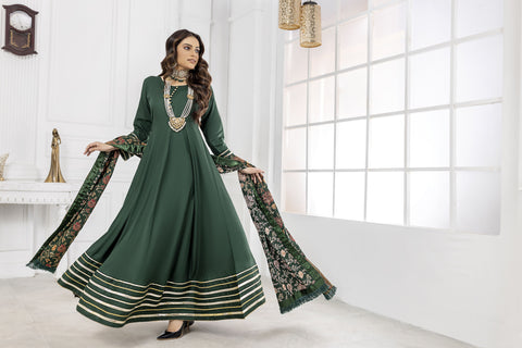 ZOYA LAKHANI Winter Linen Embroidered Dress 05