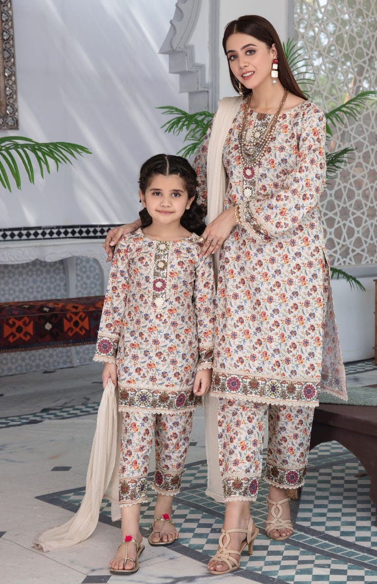Kids Floral Lawn Ready to Wear 3 Pcs Dress by Simrans 05