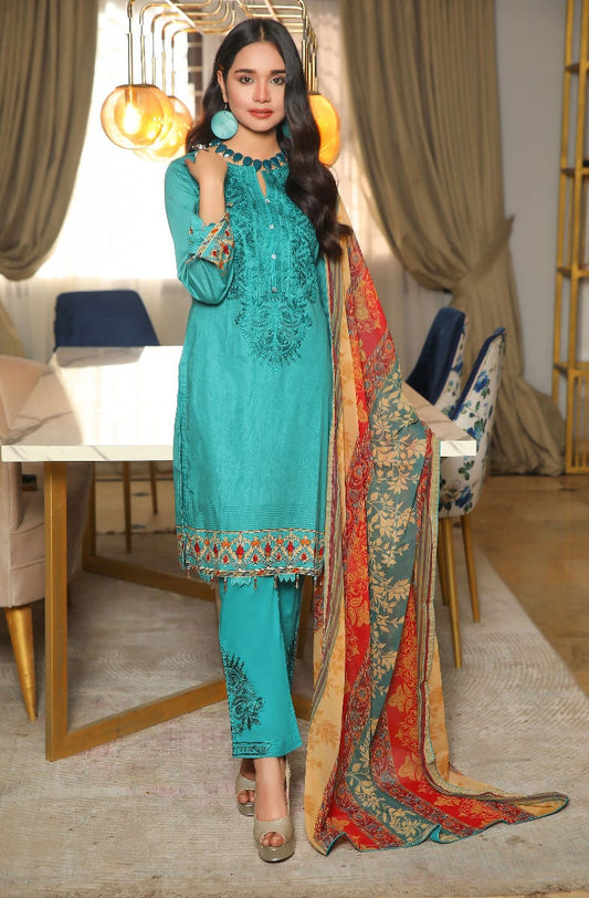 Embroidered Lawn Collection with Chiffon dopatta by Simrans 08