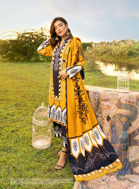 Winter Ready to Wear Digital Linen Dress by Noorma Kaamal 02