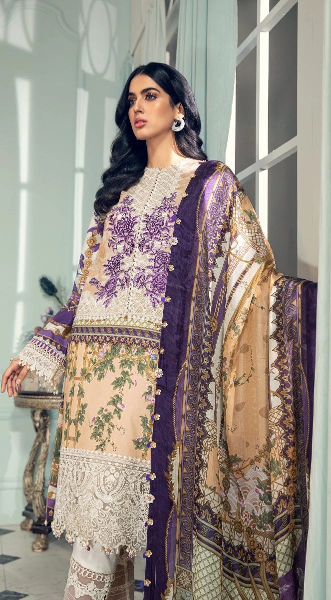 Luxury Lawn Ready to Wear 3 Pcs Dress of Anaya by Kiran Chaudhry 2B