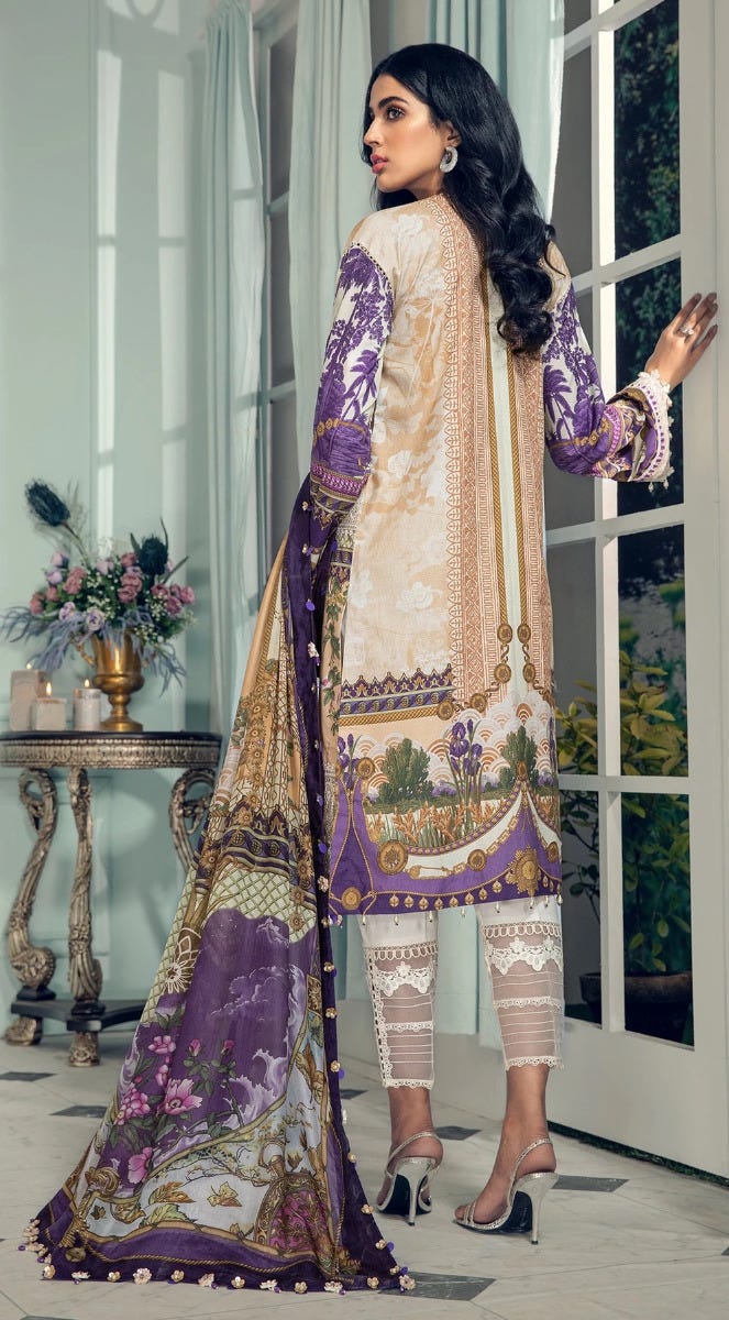 Luxury Lawn Ready to Wear 3 Pcs Dress of Anaya by Kiran Chaudhry 2B