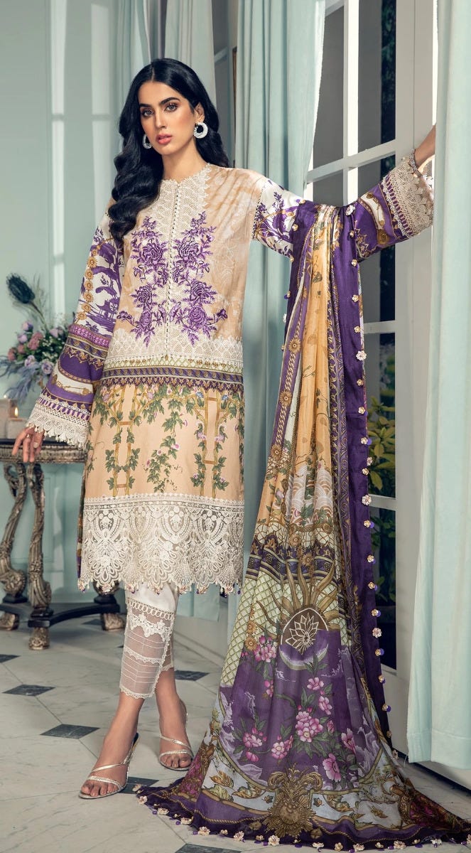 Luxury Lawn Ready to Wear 3 Pcs Dress of Anaya by Kiran Chaudhry 2B