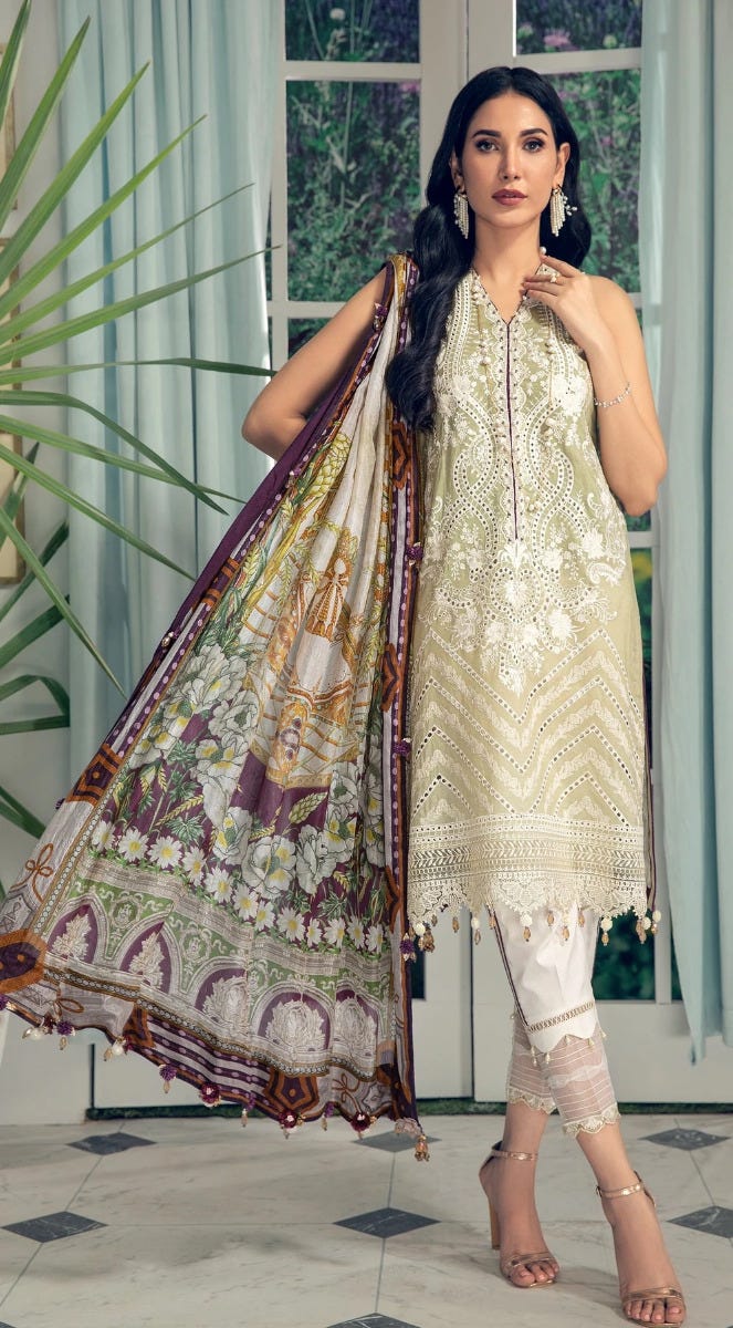 Luxury Lawn Ready to Wear 3 Pcs Dress of Anaya by Kiran Chaudhry 07B