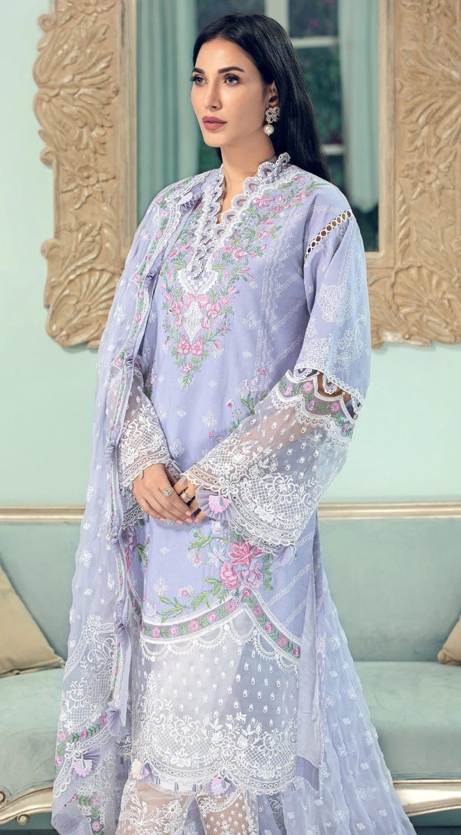 Luxury Lawn Ready to Wear 3 Pcs Dress of Anaya by Kiran Chaudhry 8B