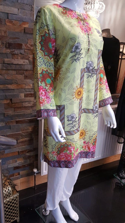 Digital Printed 2 Pcs Dress by Zaiwa 07
