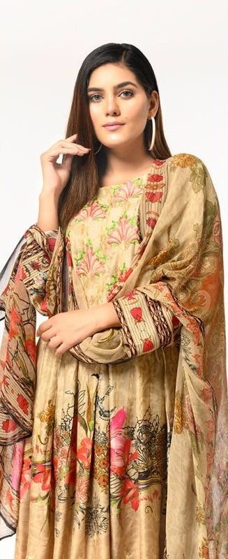 Ready to Wear Linen Embroidered Dress by Zaiwa 04