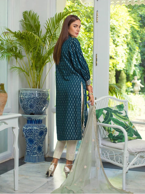 Jaipur Jacquard Embroidered Dress 03 by ZS Textiles