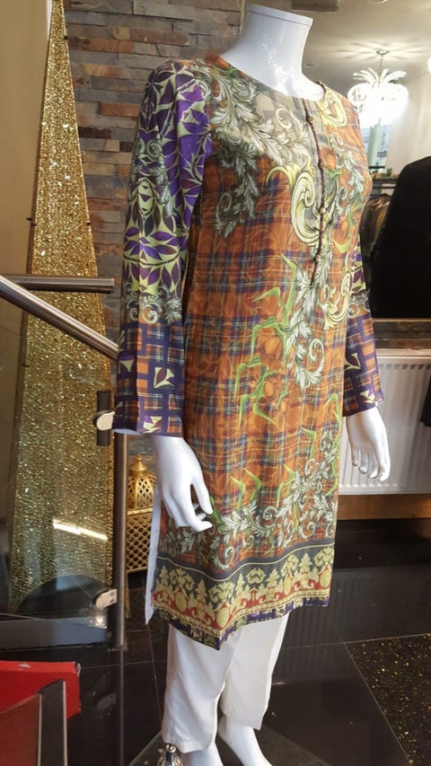 Digital Printed 2 Pcs Dress by Zaiwa 17