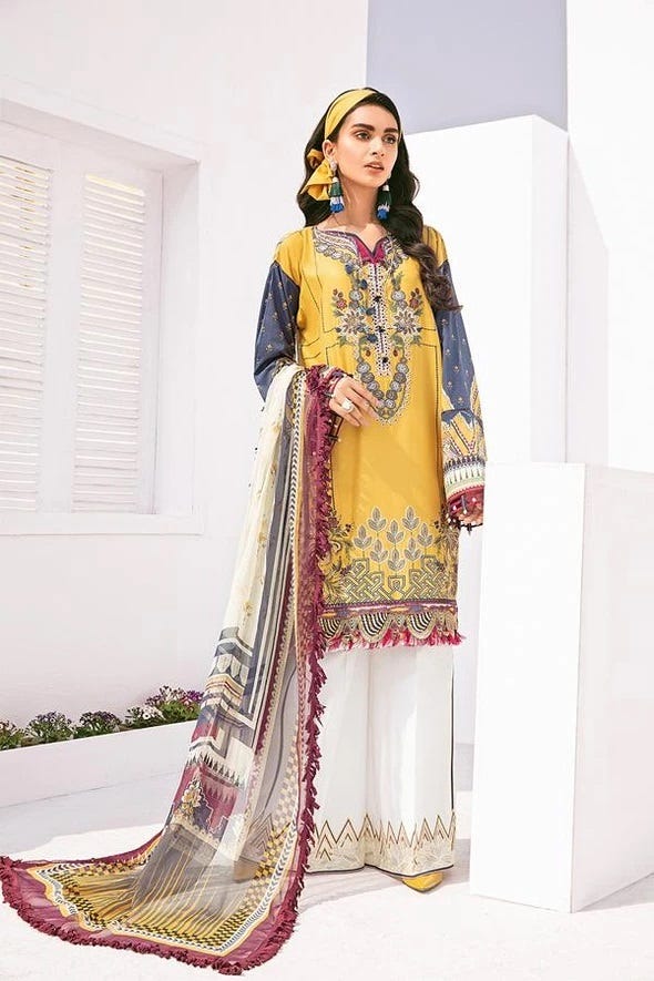 Baroque Ready to Wear Fuchsia Lawn Dress 05