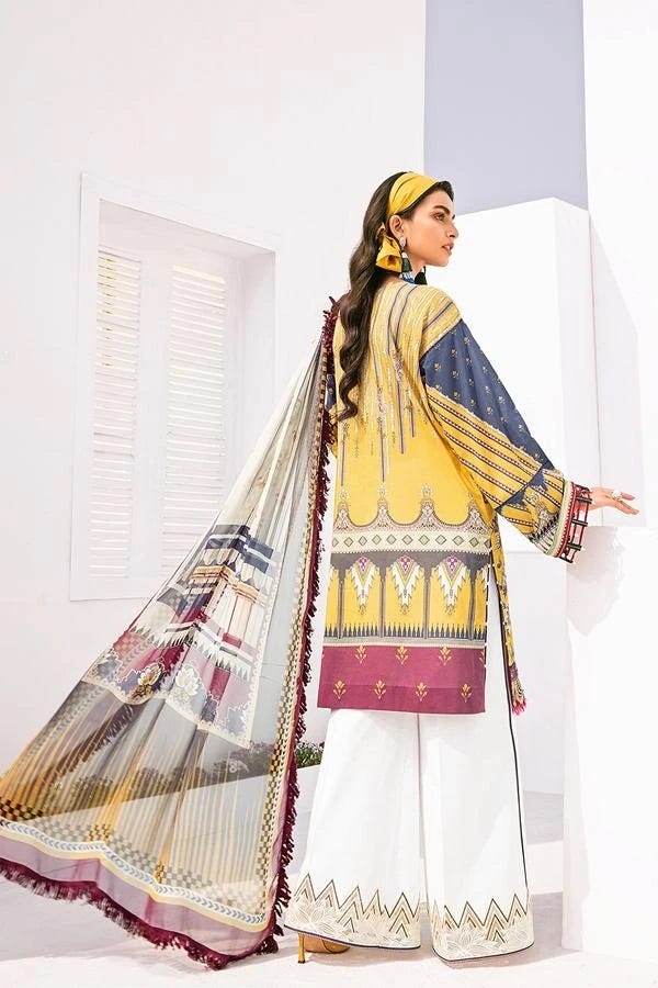 Baroque Ready to Wear Fuchsia Lawn Dress 05