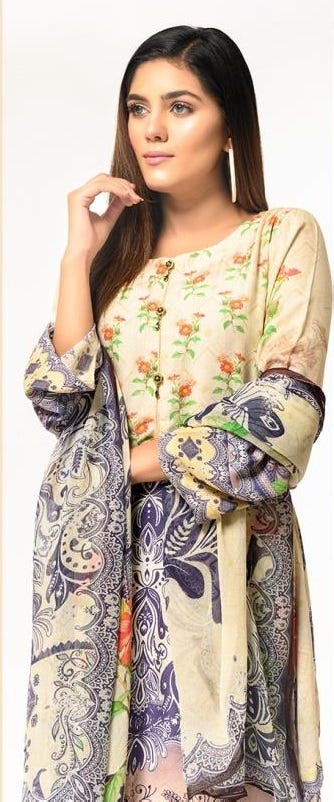 Ready to Wear Linen Embroidered Dress by Zaiwa 05