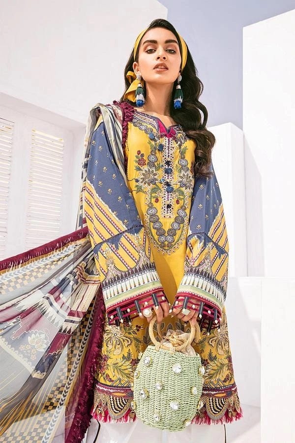 Baroque Ready to Wear Fuchsia Lawn Dress 05