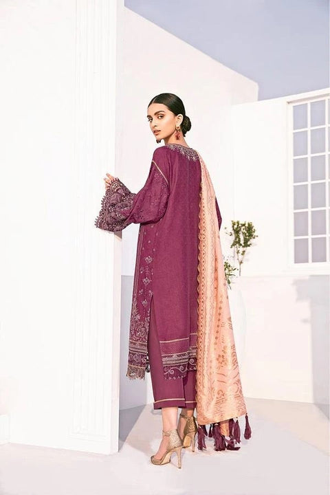 Baroque Ready to Wear Fuchsia Lawn Dress 08