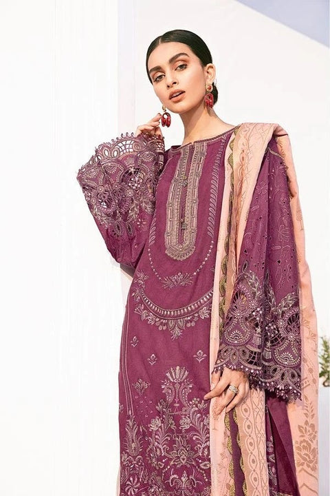 Baroque Ready to Wear Fuchsia Lawn Dress 08