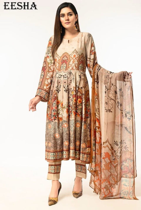 Ready to Wear Linen Embroidered Dress by Zaiwa 08