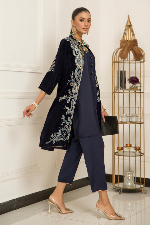Velvet Embroidered Ready to Wear 3 Pcs Gown Dress by Aabpara 09