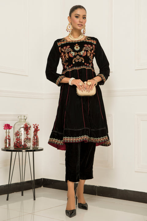 Velvet Embroidered Ready to Wear 2 Pcs Dress by Aabpara 05