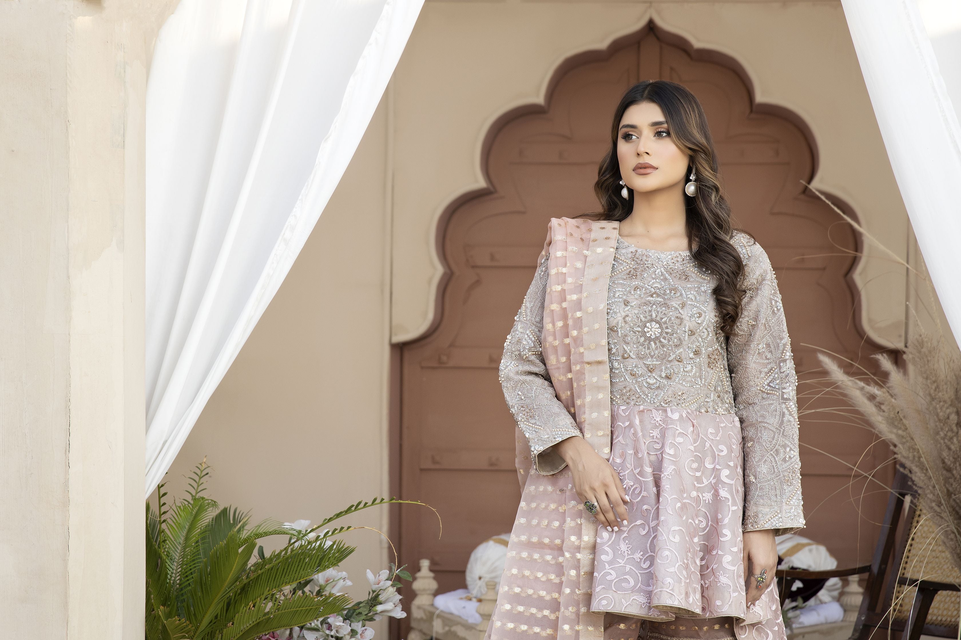 Mona Net Embroidered peplum 06